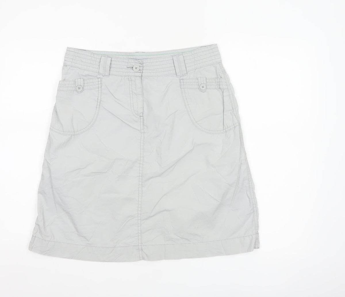 Marks & Spencer Women's Grey UK 12 Straight Knee Length Cotton Skirt