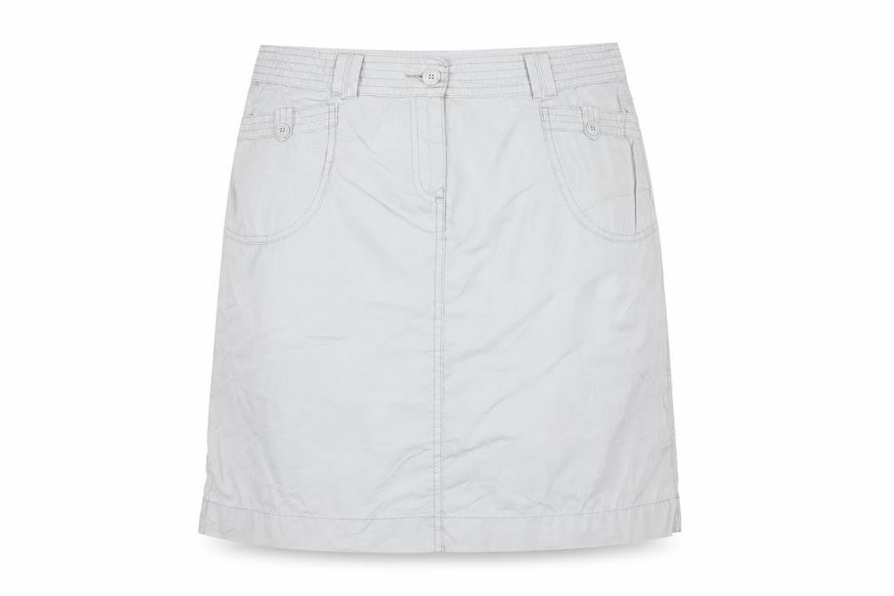 Marks & Spencer Women's Grey UK 12 Straight Knee Length Cotton Skirt
