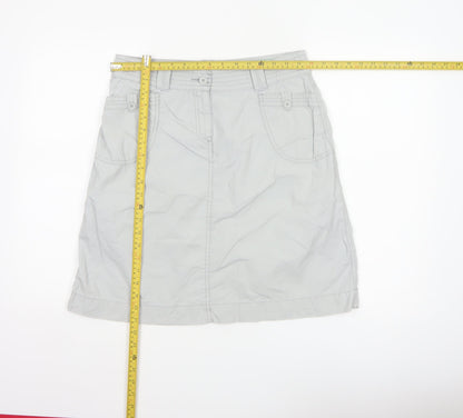 Marks & Spencer Women's Grey UK 12 Straight Knee Length Cotton Skirt