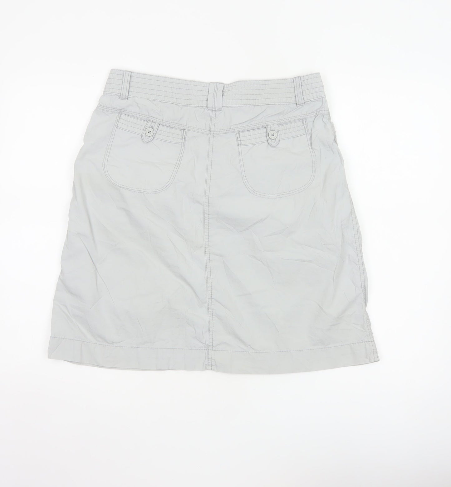 Marks & Spencer Women's Grey UK 12 Straight Knee Length Cotton Skirt