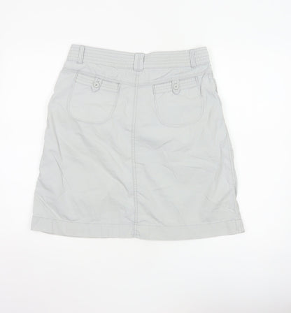 Marks & Spencer Women's Grey UK 12 Straight Knee Length Cotton Skirt