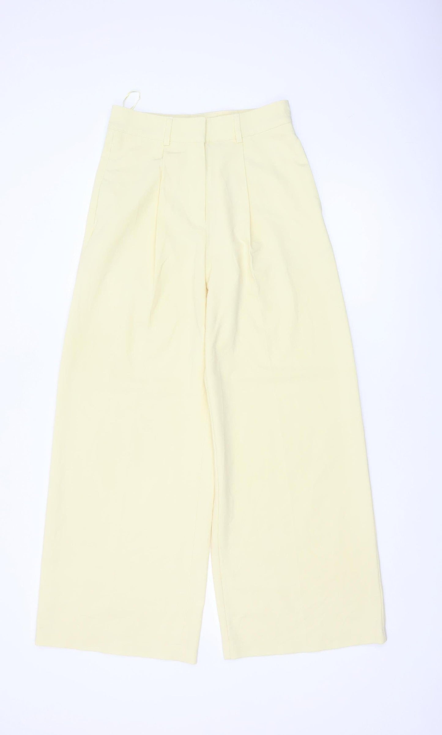 Marks & Spencer Women Yellow Size 6 Wide Leg Pleated Trousers