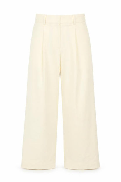 Marks & Spencer Women Yellow Size 6 Wide Leg Pleated Trousers