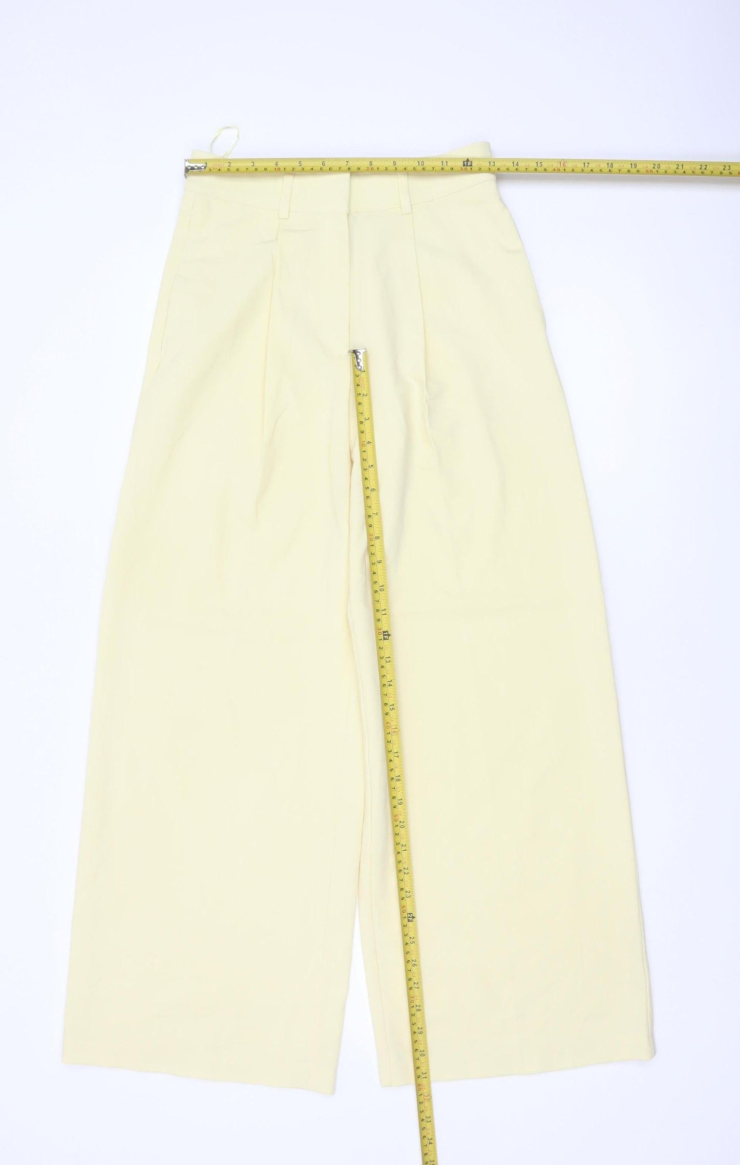 Marks & Spencer Women Yellow Size 6 Wide Leg Pleated Trousers