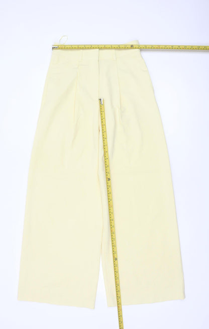 Marks & Spencer Women Yellow Size 6 Wide Leg Pleated Trousers