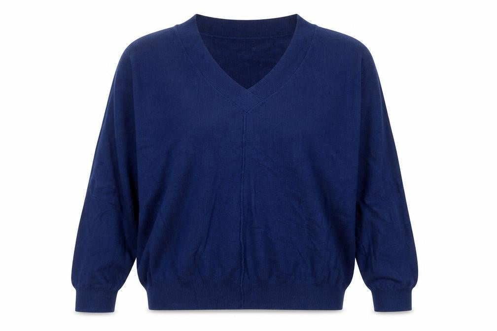 Next Women Blue M UK 12 V-Neck Long Sleeve Knit Pullover Jumper