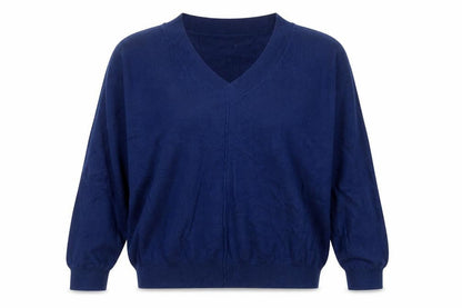 Next Women Blue M UK 12 V-Neck Long Sleeve Knit Pullover Jumper