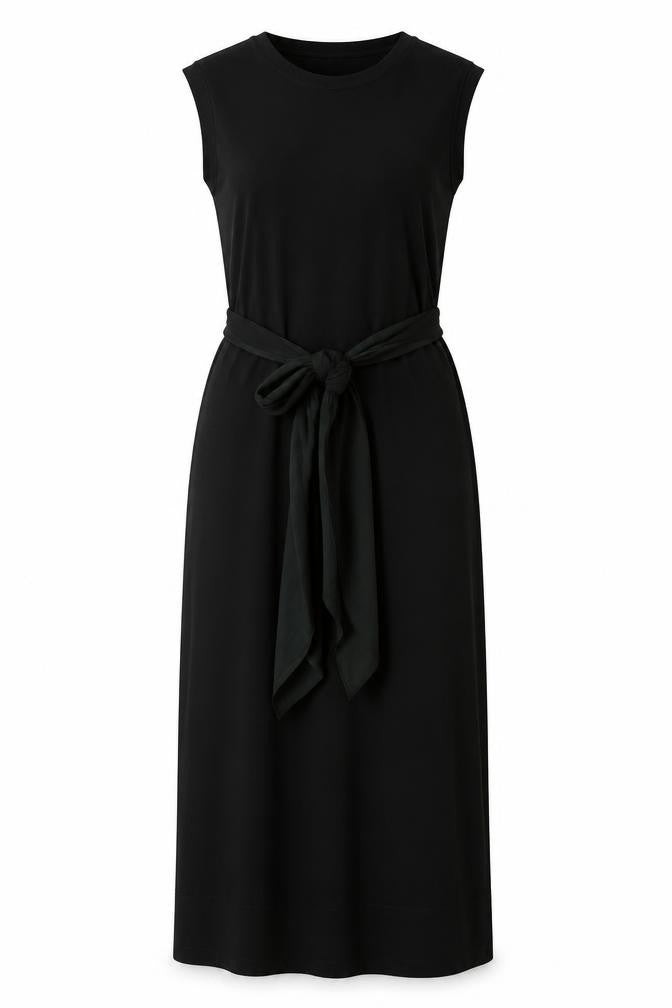 ME+EM Women Black UK 14 Sleeveless Maxi Belted Dress