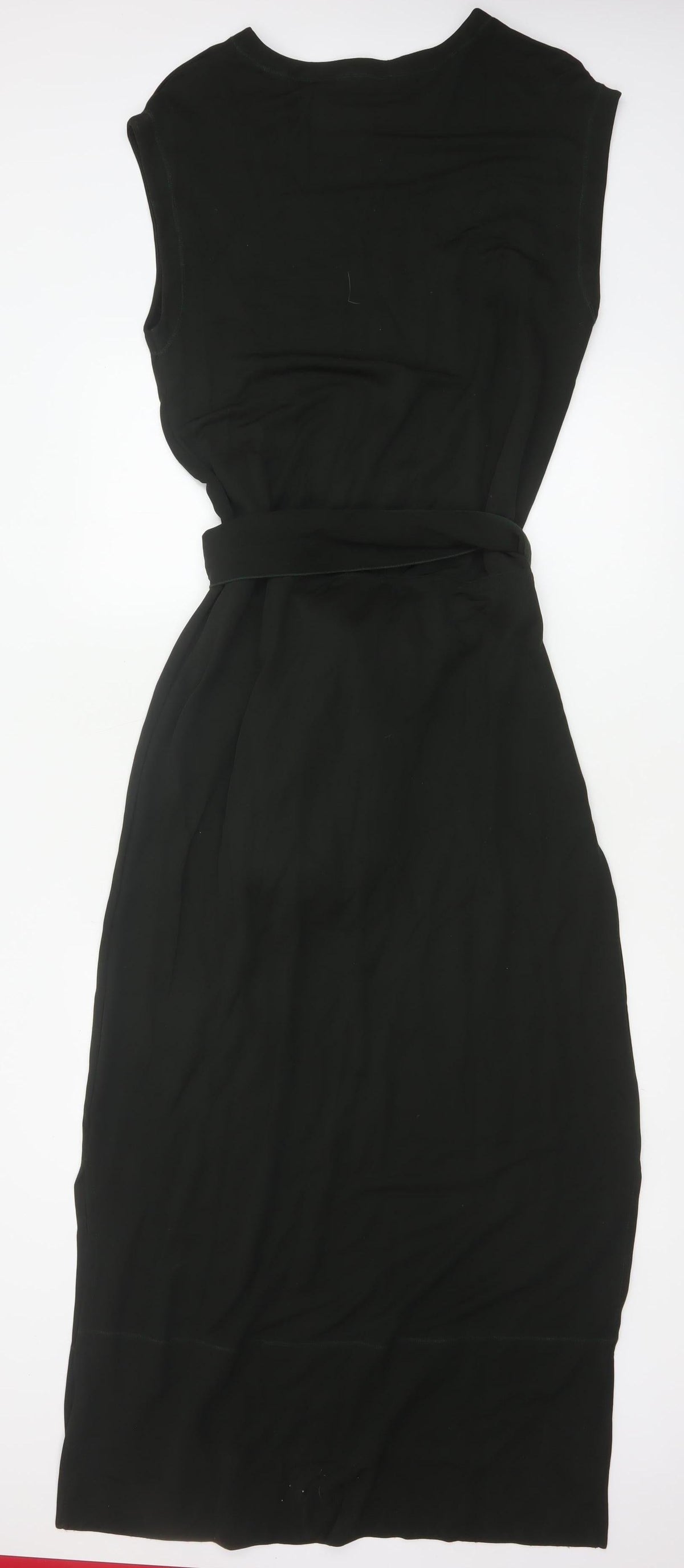 ME+EM Women Black UK 14 Sleeveless Maxi Belted Dress