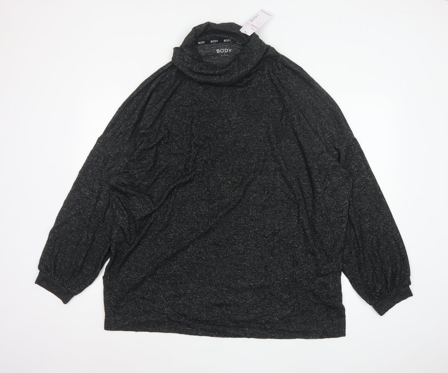 Marks & Spencer Women Black UK 20 Cowl Neck Knit Lounge Set Jumper