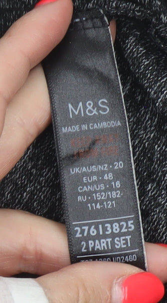 Marks & Spencer Women Black UK 20 Cowl Neck Knit Lounge Set Jumper