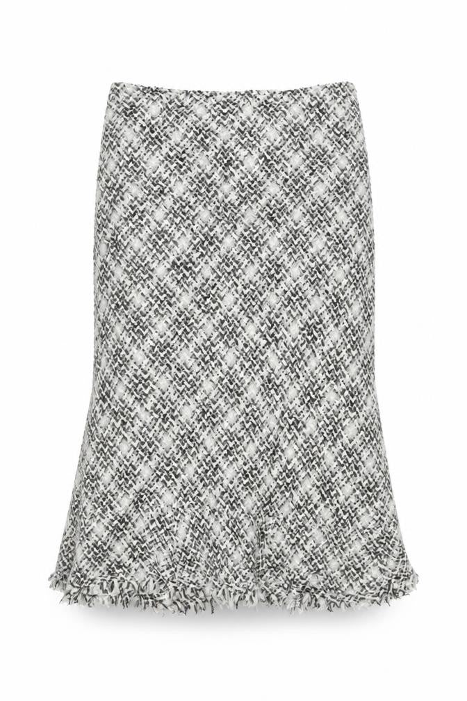 Per Una Women Grey Tweed Trumpet Knee Length Skirt UK 10 NWT