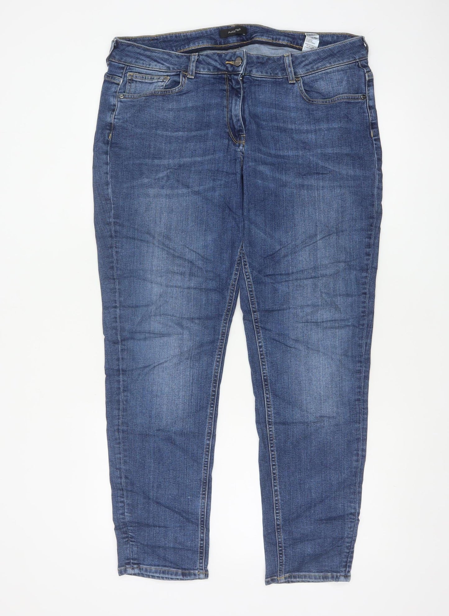 Marks & Spencer Autograph Women’s Blue UK 16 Mid Rise Skinny Stretch Jeans