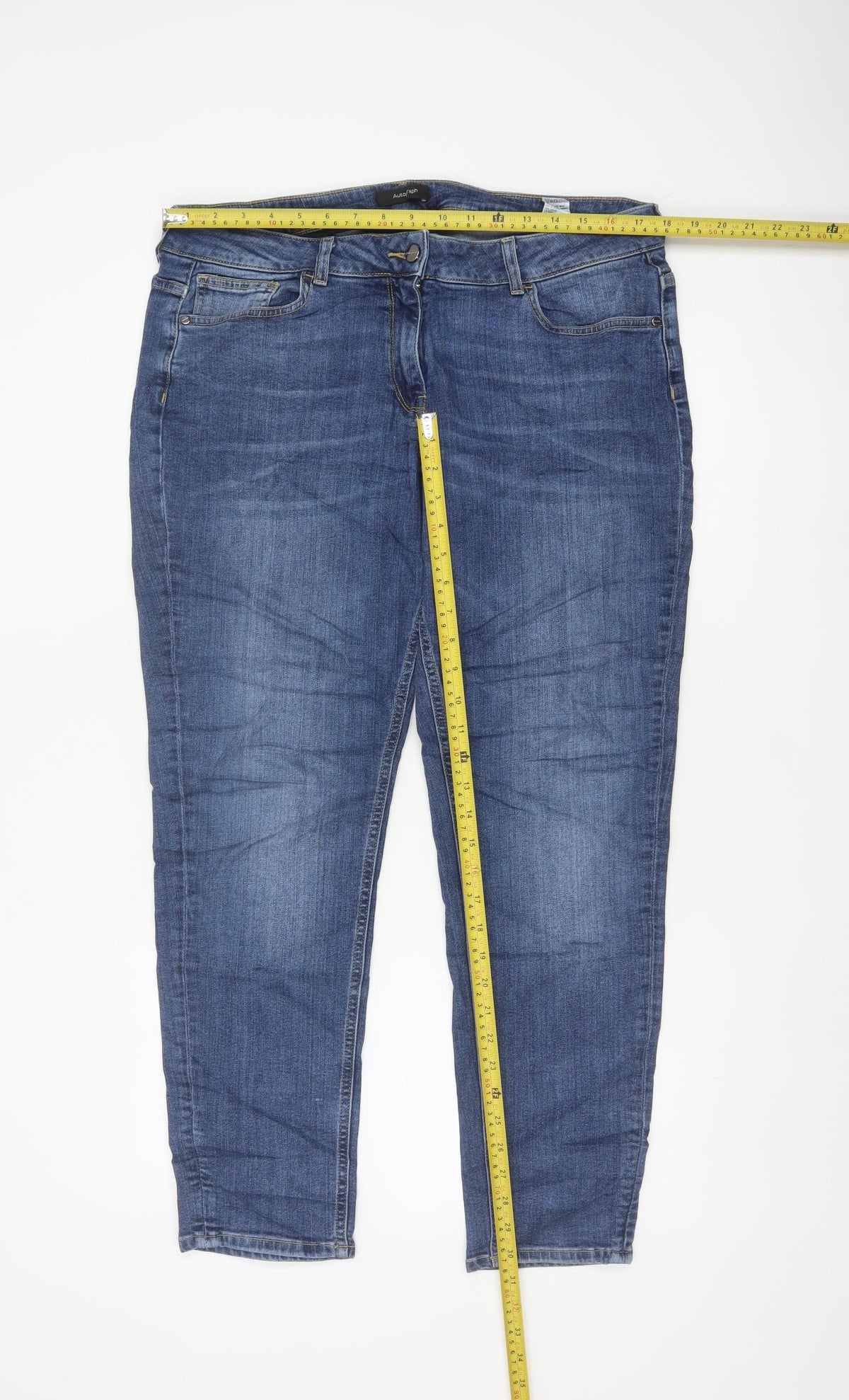 Marks & Spencer Autograph Women’s Blue UK 16 Mid Rise Skinny Stretch Jeans