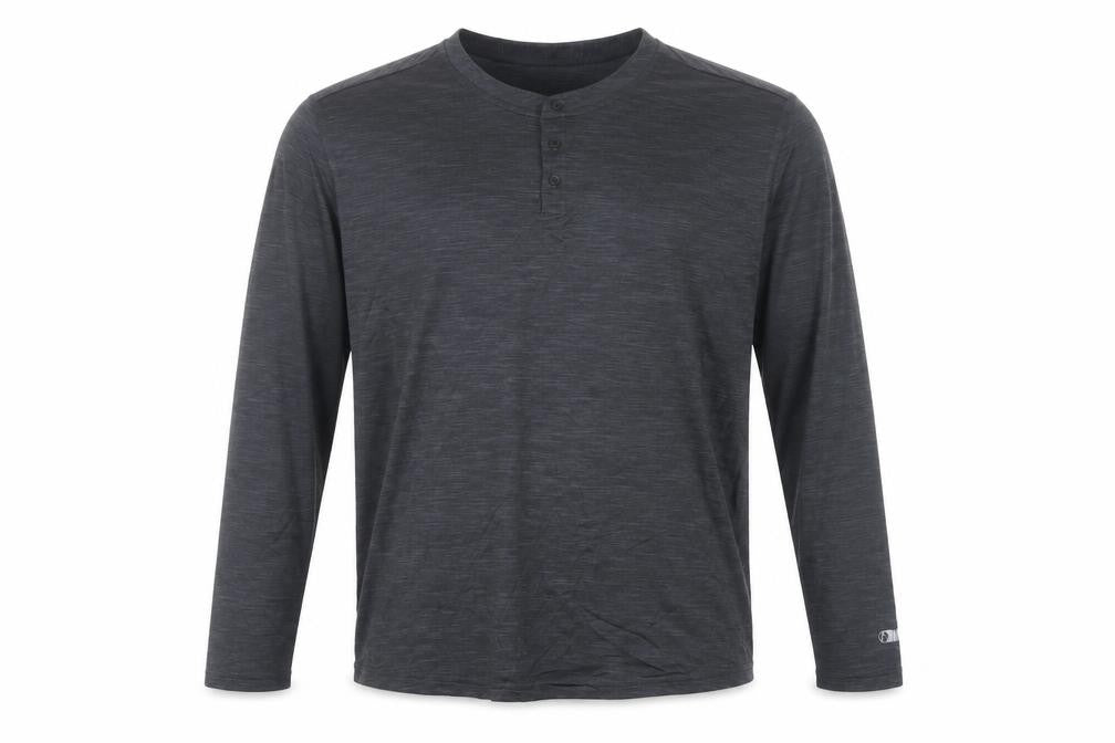 Marks & Spencer Men Grey XL Active Long Sleeve Henley T-Shirt