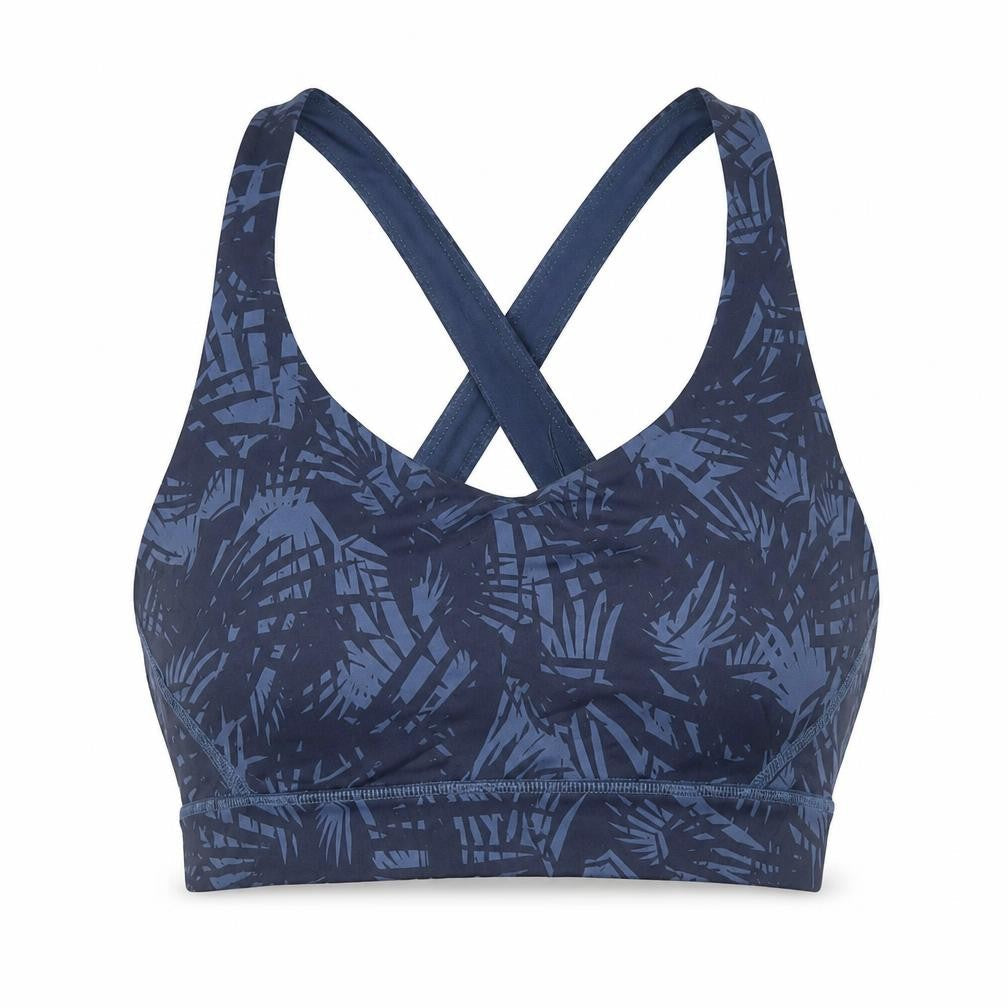 USA Pro Women’s Blue Geometric Crossback Sports Bra UK 10 Medium Support