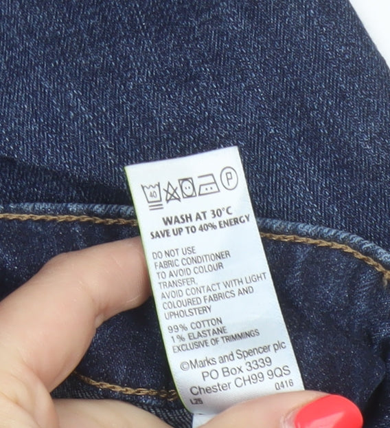 Marks & Spencer Women Blue UK 16 Skinny Mid Rise Stretch Jeans