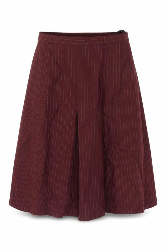 St Michael Women Red UK 14 Flared Pinstripe Midi Skort
