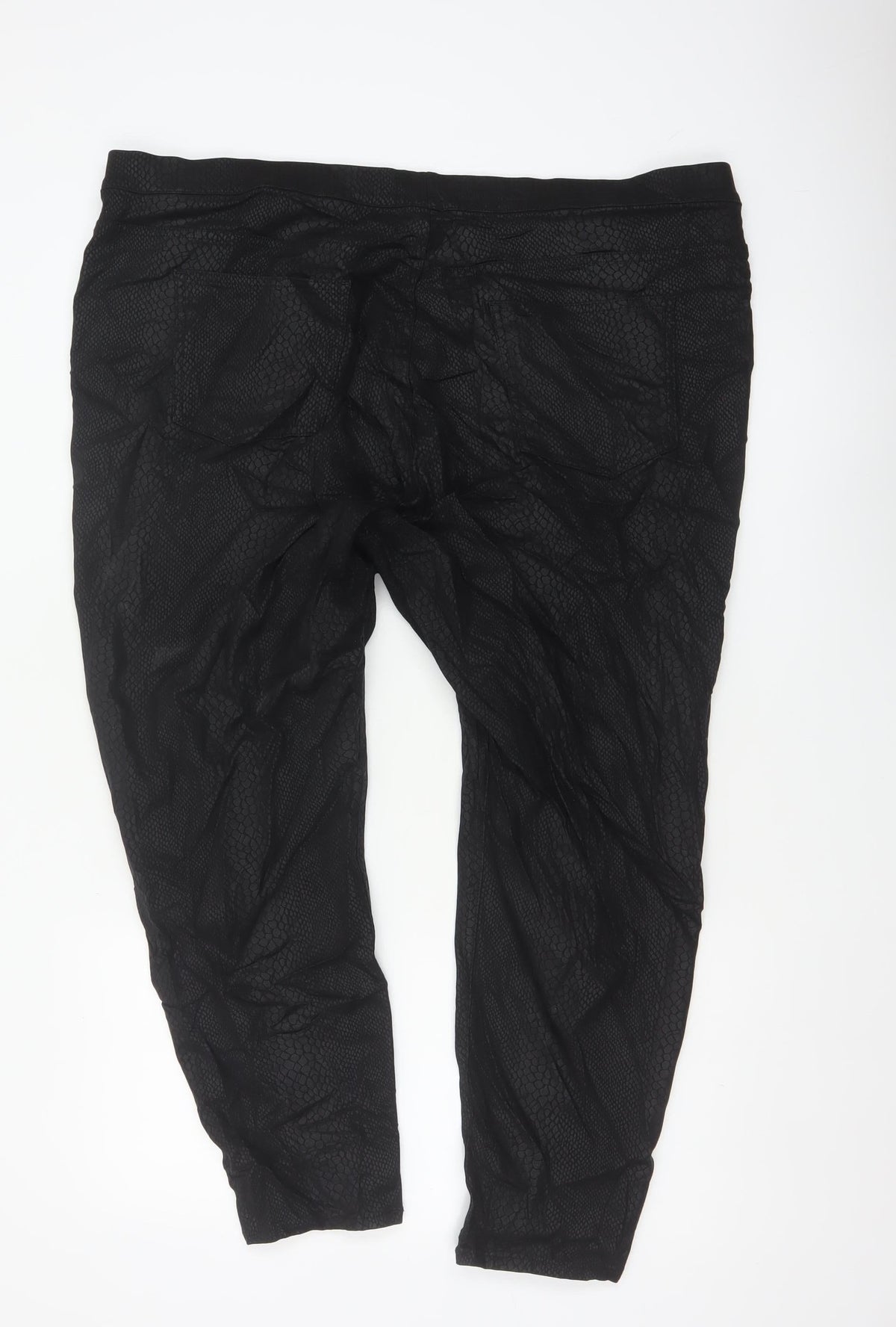 Marks & Spencer Women Black Snake Print Jeggings UK 24 Short Stretch Slim