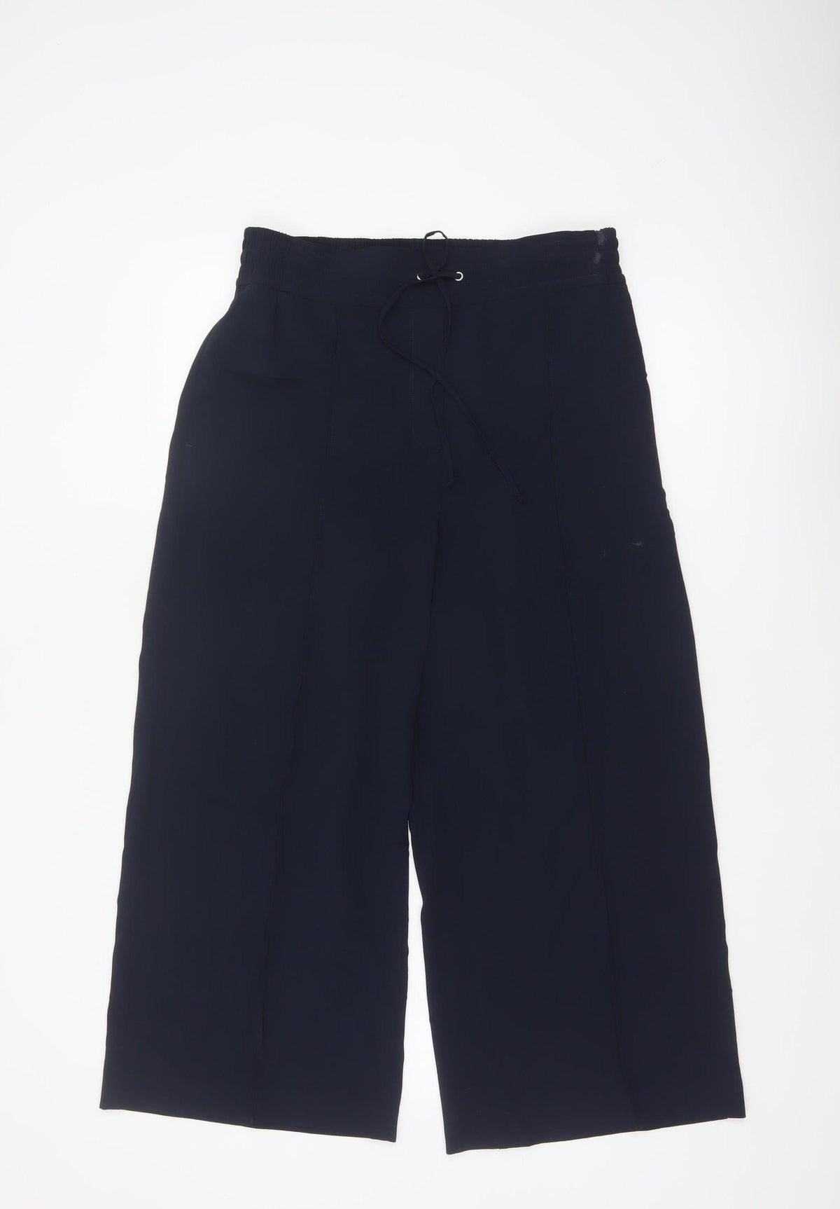 Marks & Spencer Women’s Navy Blue UK 12 Wide-Leg Drawstring Trousers