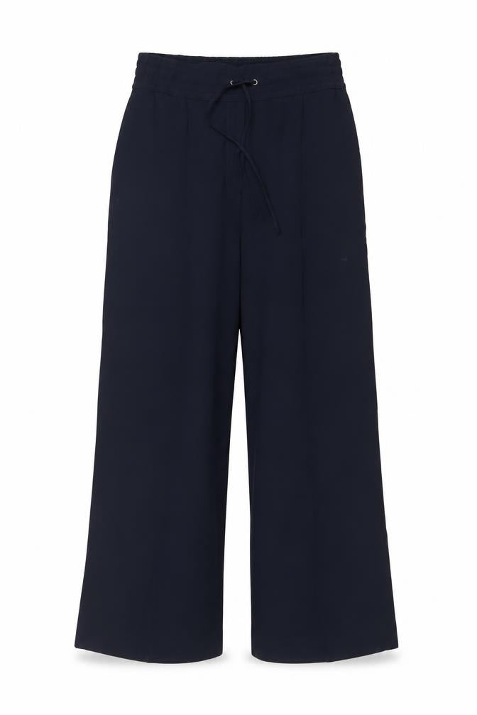 Marks & Spencer Women’s Navy Blue UK 12 Wide-Leg Drawstring Trousers