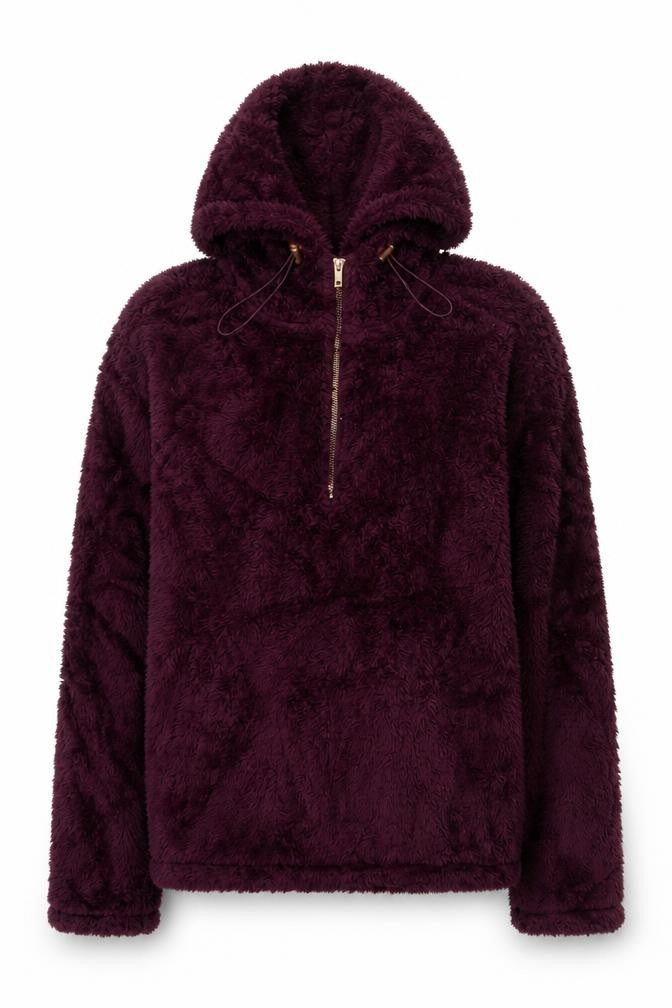 RBX Women’s Purple M Fleece 1/4 Zip Hooded Pullover Sweatshirt