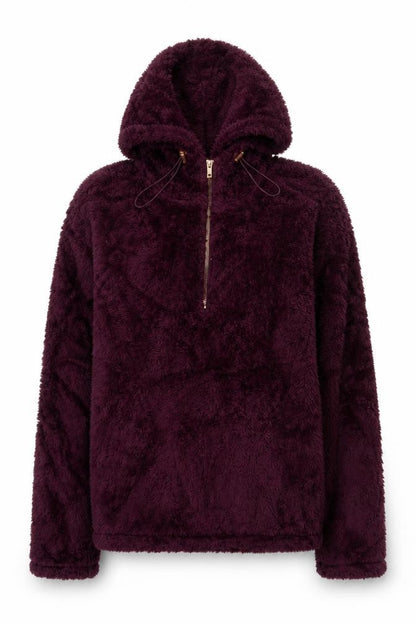 RBX Women’s Purple M Fleece 1/4 Zip Hooded Pullover Sweatshirt