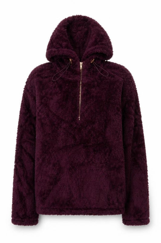 RBX Women’s Purple M Fleece 1/4 Zip Hooded Pullover Sweatshirt