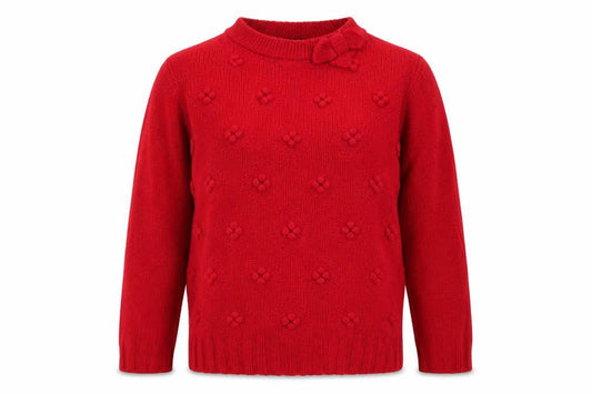Hobbs Women’s Red Size 10 Cable Knit Bow High Neck Jumper