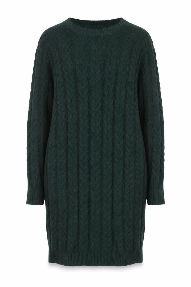 Cynthia Rowley Women Green M Cable Knit Jumper Dress Long Sleeve