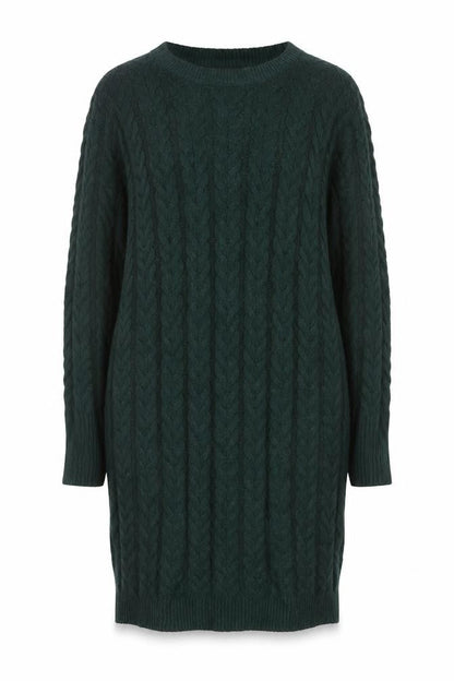 Cynthia Rowley Women Green M Cable Knit Jumper Dress Long Sleeve