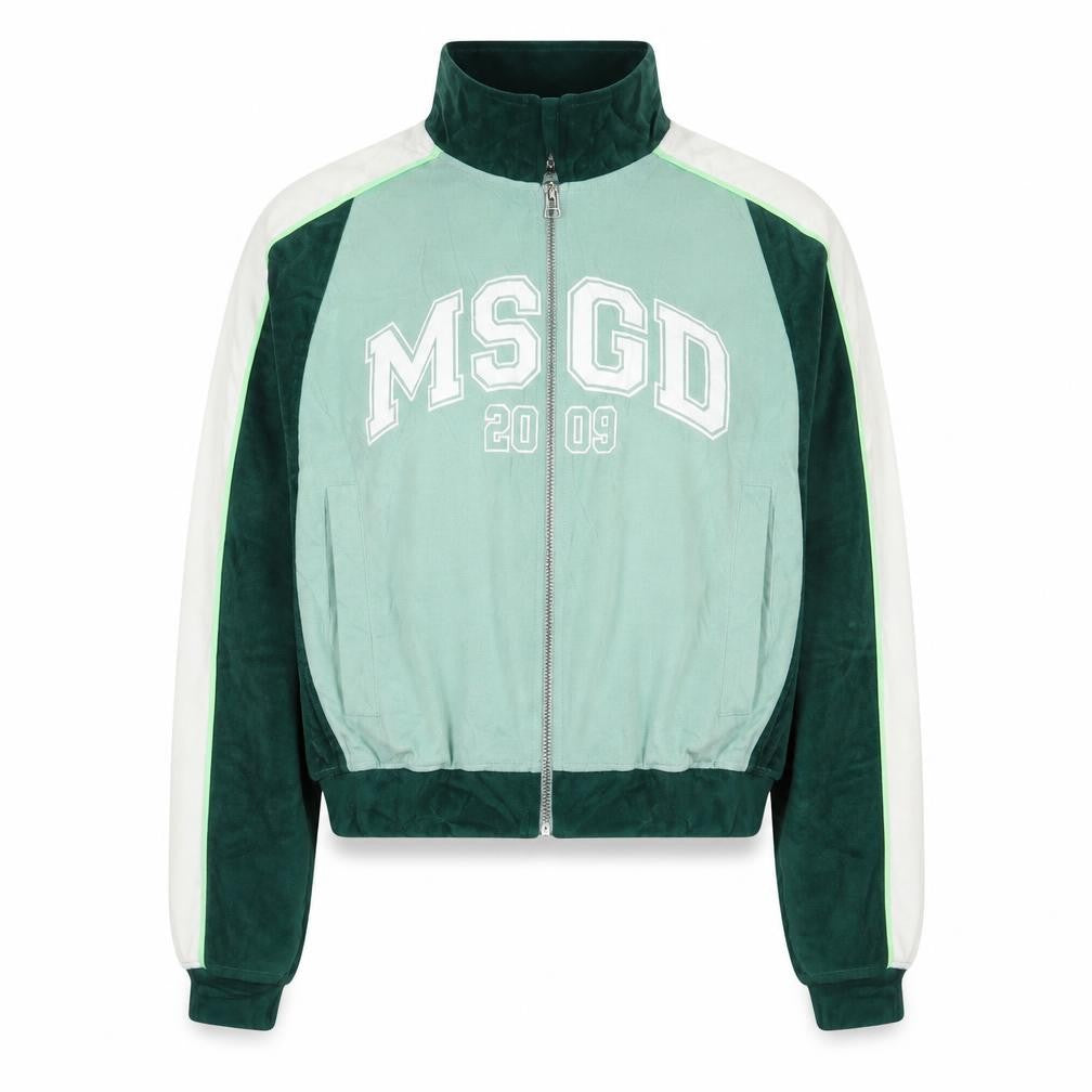 Missguided Women Green UK 8 Cropped Varsity Jacket Logo Full Zip
