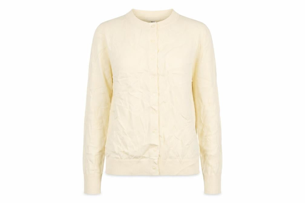 Uniqlo Women Ivory S 100% Wool Button Knit Cardigan