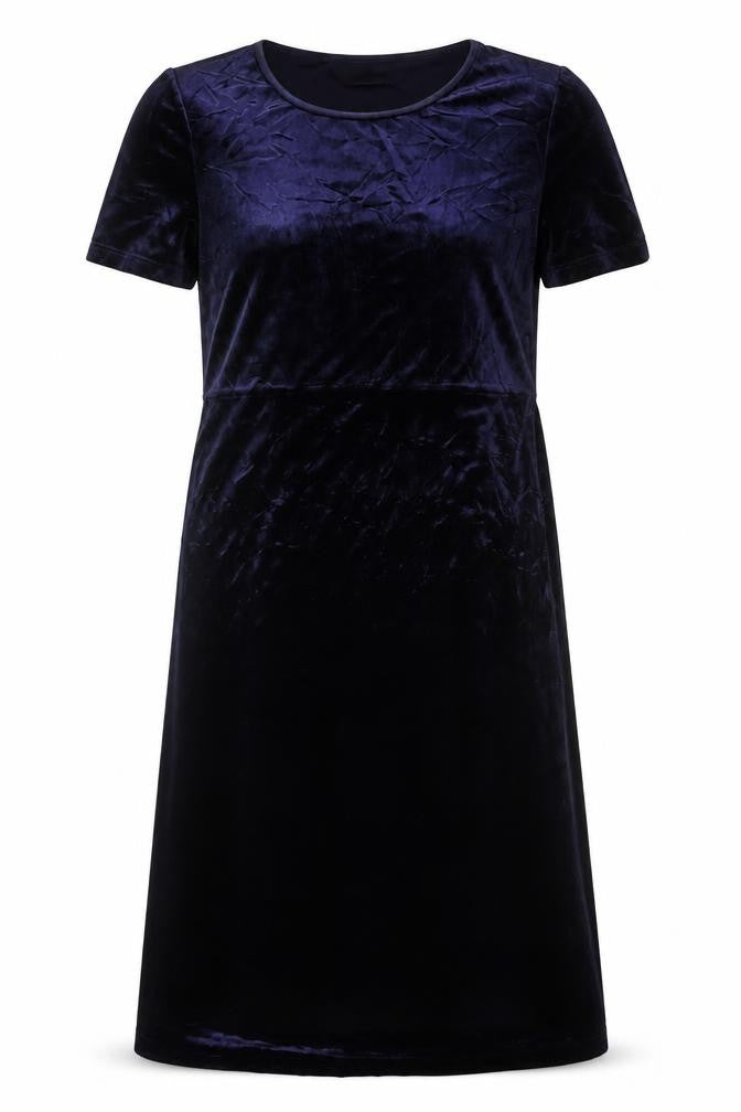 Nature's Smiley Women Blue L Long Velvet A-Line Dress