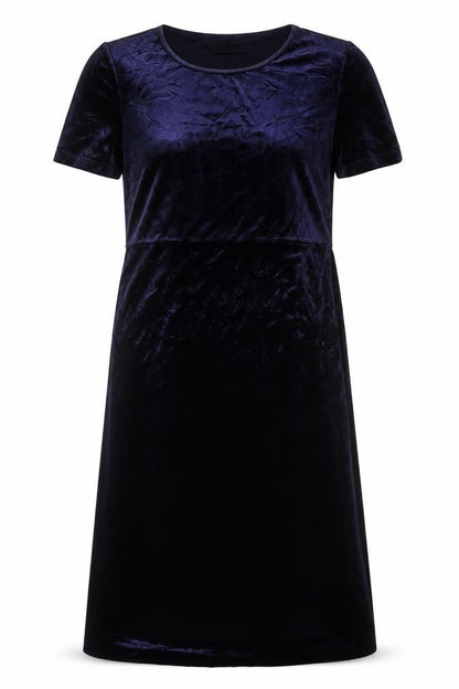 Nature's Smiley Women Blue L Long Velvet A-Line Dress