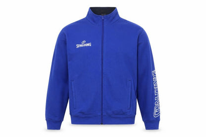 Spalding Men’s Blue S Full Zip Basketball Track Jacket Logo Pockets