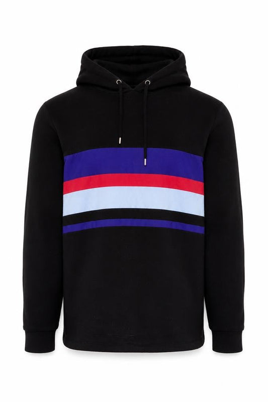 ASOS Men’s Black S Pullover Hoodie Colour Block Striped Cotton