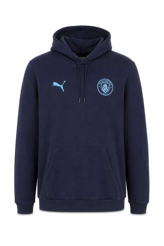 Puma Men’s Blue M Manchester City Football Pullover Hoodie Logo