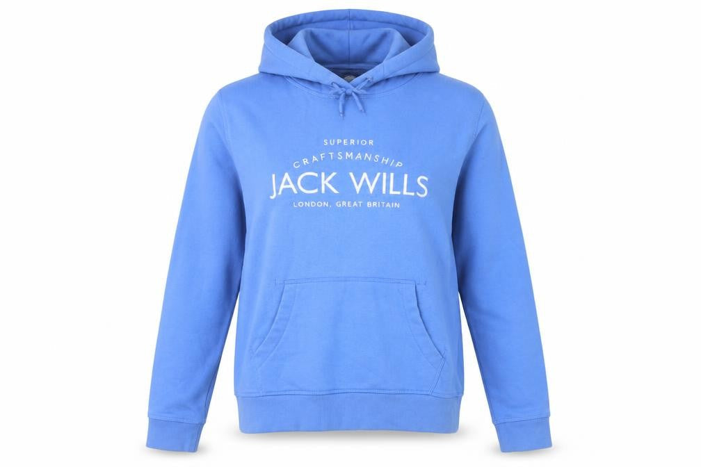 Jack Wills Women's Blue UK 12 Pullover Hoodie Logo Pockets