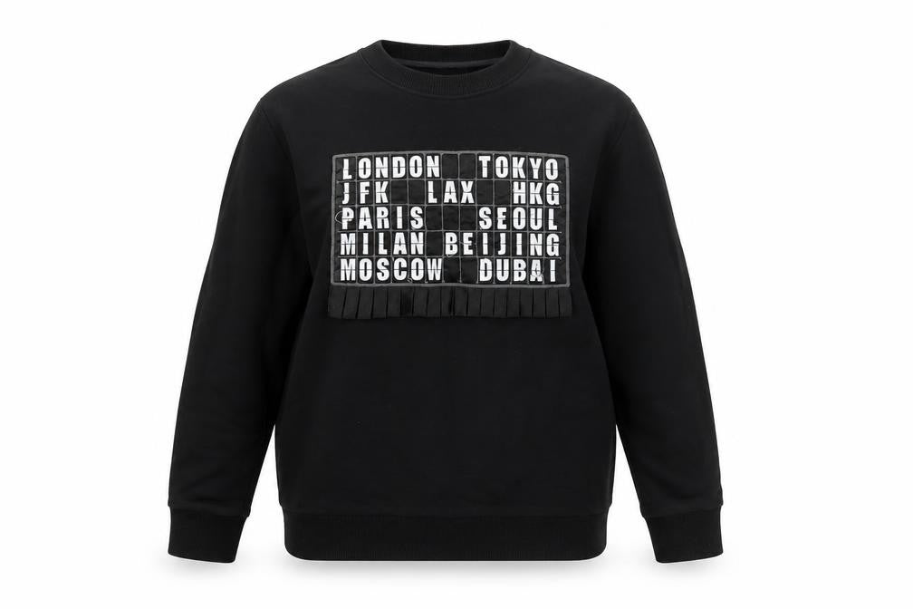 Victoria Victoria Beckham Women Black M City Graphic Pullover Sweatshirt
