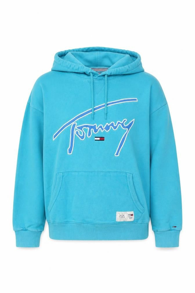 Tommy Jeans Women’s Blue M Pullover Logo Hoodie Cotton