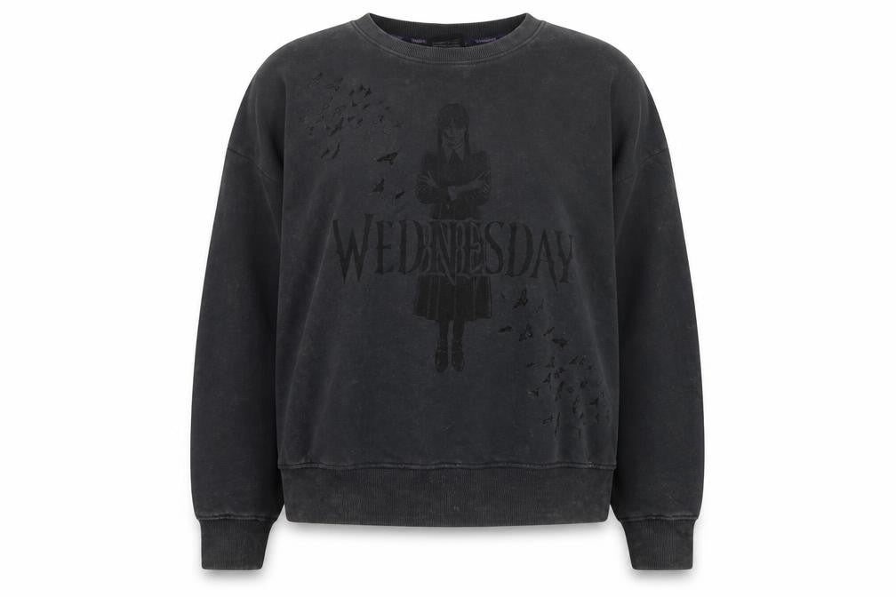 Wednesday x Primark Women’s Black L Oversized Graphic Crew Sweatshirt