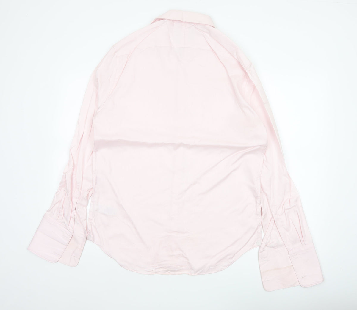 Marks & Spencer Men Pink 16.5 Slim Herringbone Cotton Formal Shirt
