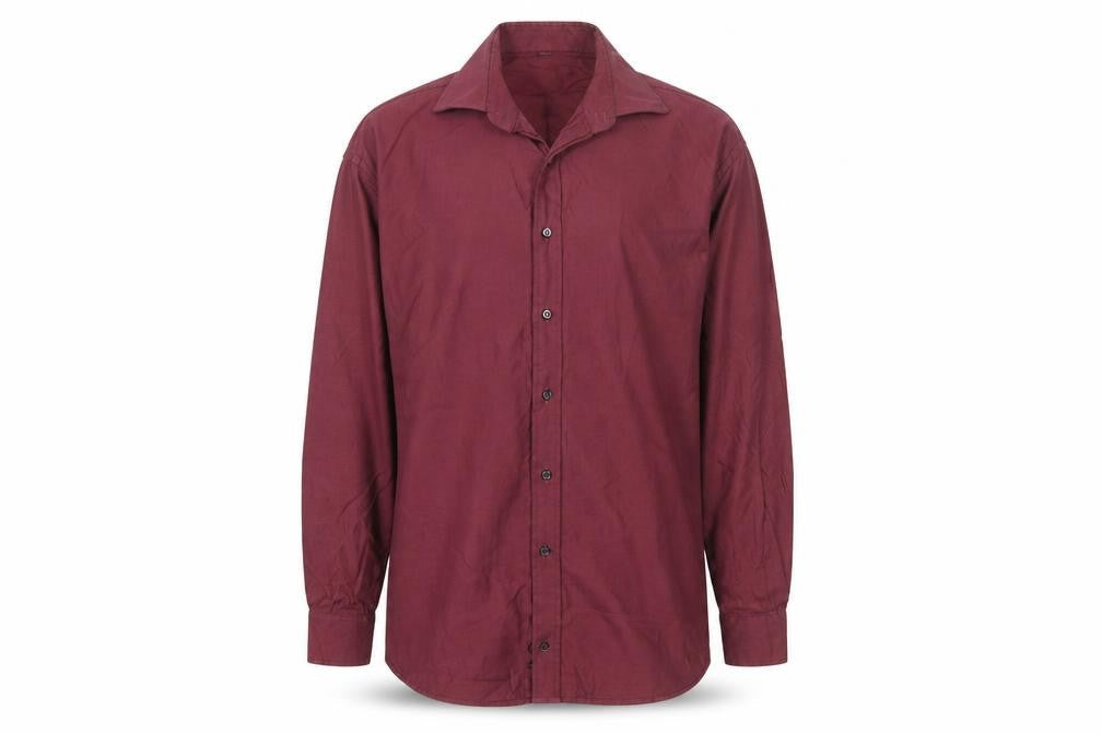 Racing Green Men’s Red 18/46 Long Sleeve Cotton Button-Up Shirt
