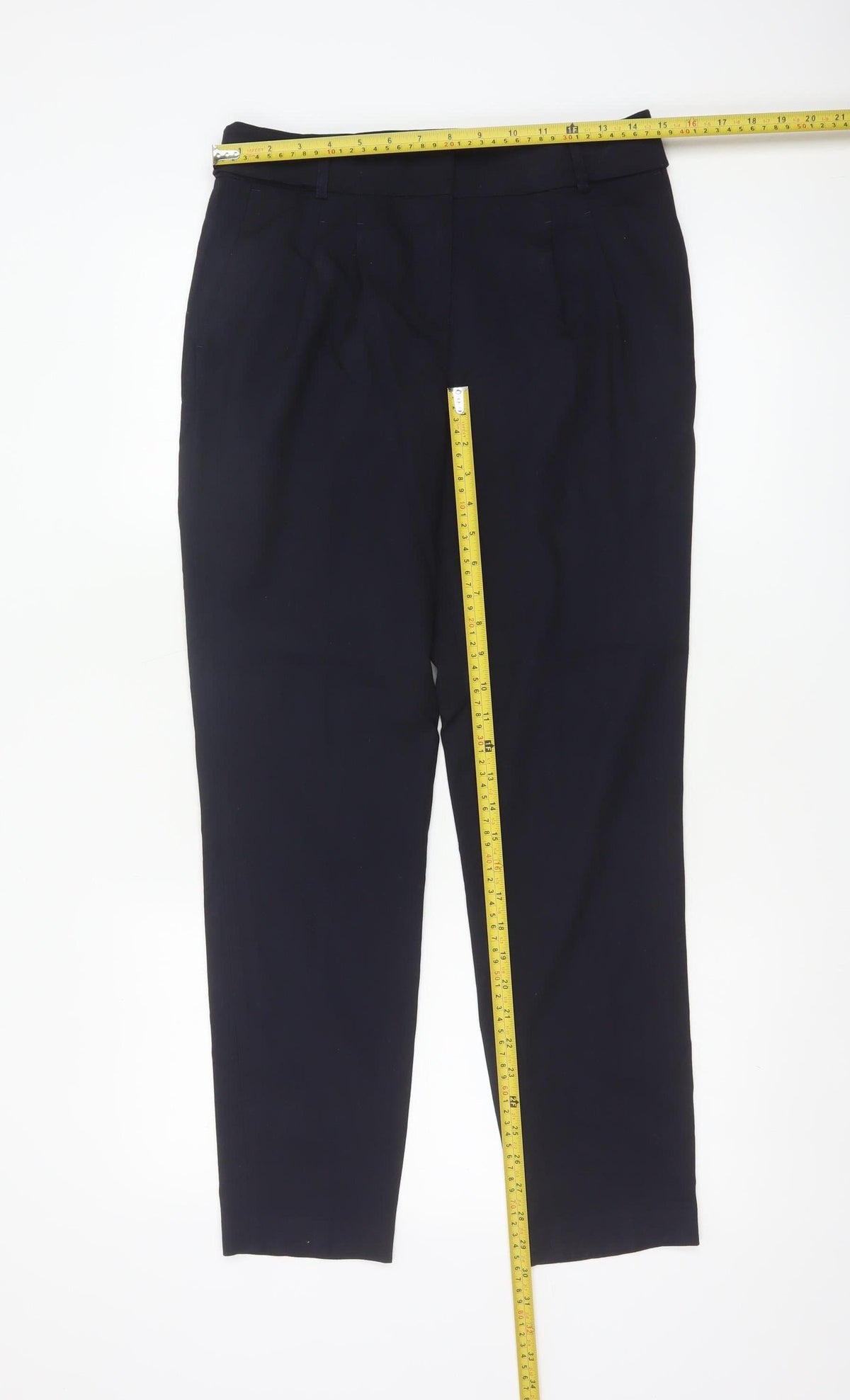 Next Women Black UK 8 Tall Tapered Work Dress Trousers Pockets