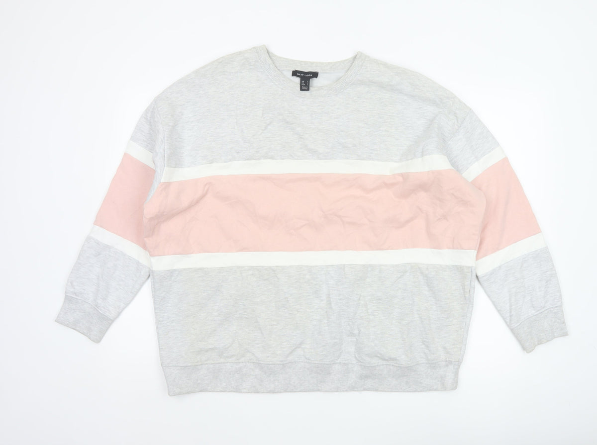 New Look Women’s Multicoloured Colourblock Fleece Sweatshirt Size L