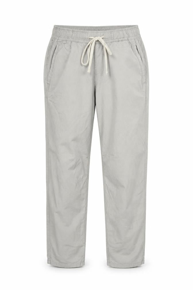 Zara Women Grey L Linen Blend Drawstring Tapered Trousers