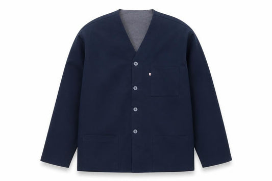 Pierre Cardin Men’s Blue M V-Neck Button-Up Casual Shirt Jacket