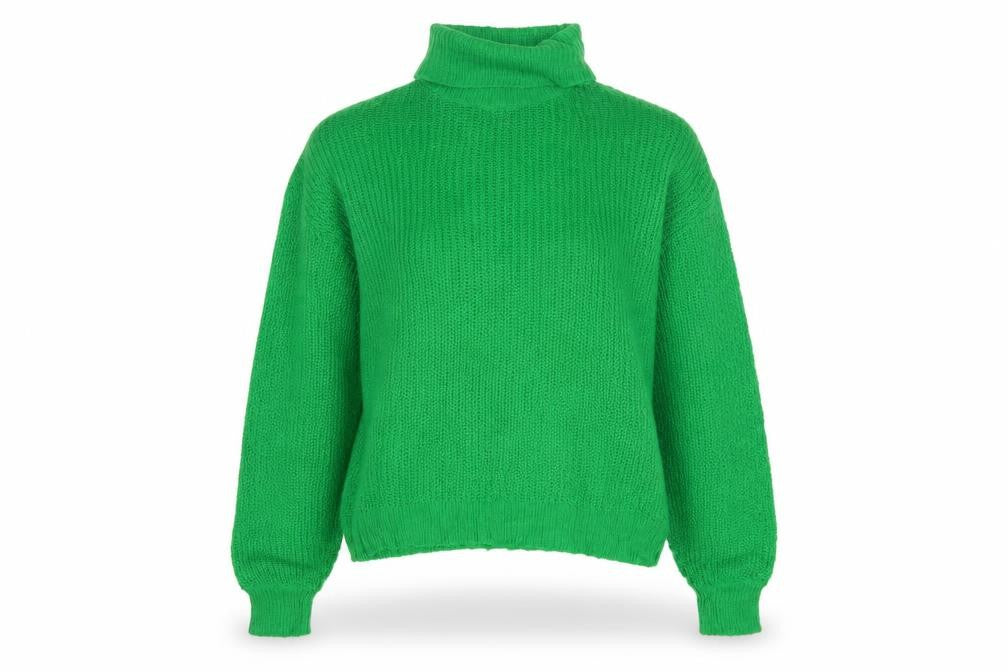 Threadbare Women Green UK 8 Roll Neck Chunky Knit Jumper
