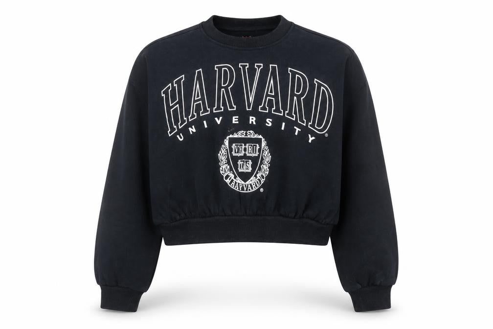Marks & Spencer Girls Black Harvard Logo Sweatshirt 10-11 Years Pullover